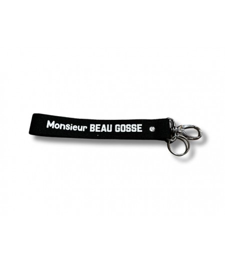 Porte-clés Sangles MONSIEUR BEAU-GOSSE - Noir / Blanc - La Reine des Fourmis 2023