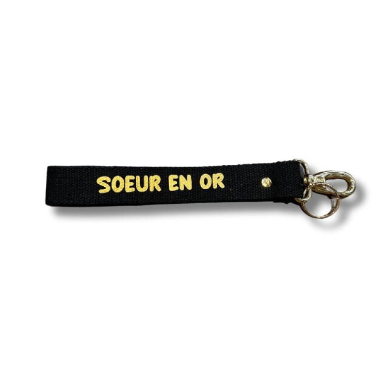 Porte-clés Sangles SŒUR EN OR - NOIR/OR - La Reine des Fourmis 2023