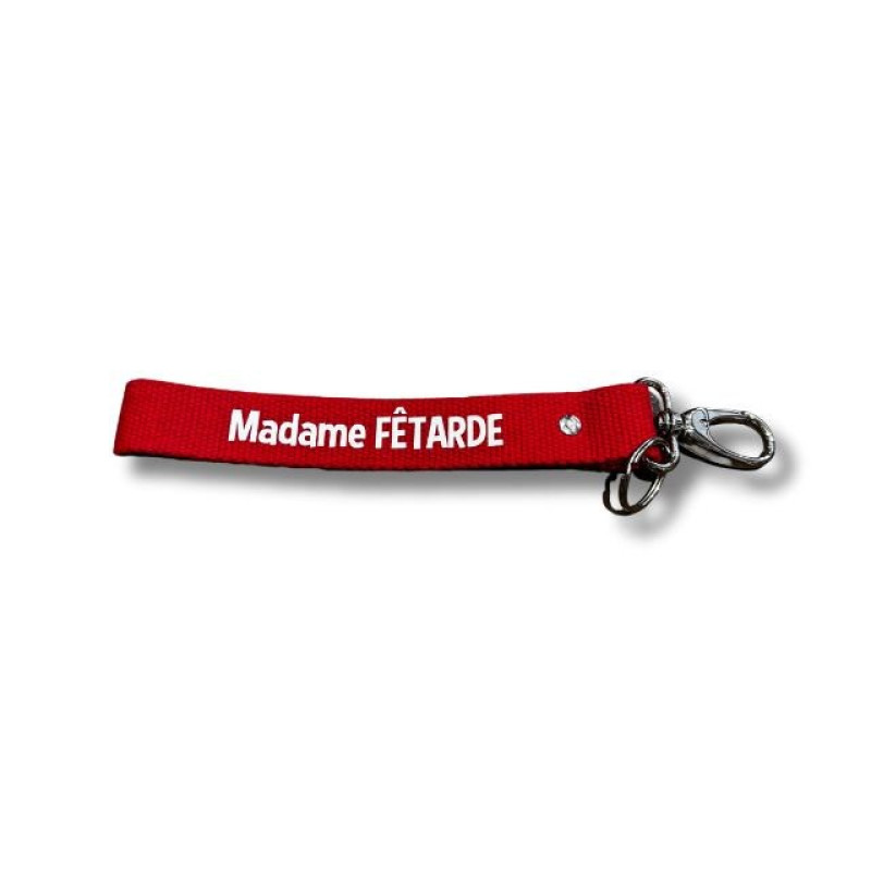 Porte-clés Sangles Madame FETARDE - Rouge/Blanc - La Reine des Fourmis