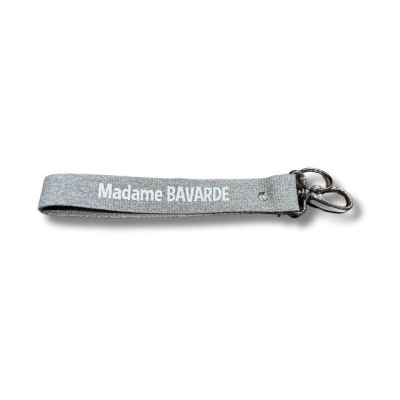 Porte-clés Sangles Madame BAVARDE - Gris Chiné/Blanc - La Reine des Fourmis