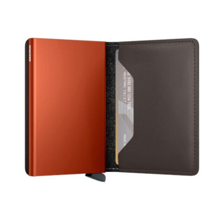 Slimwallet Secrid - Matte SM-Truffle & Orange | L’Ornithorynque Marseille