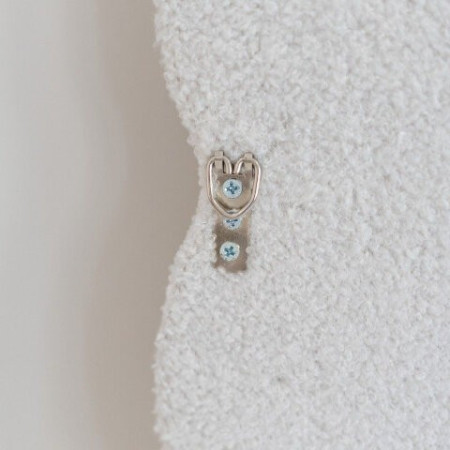 Petit Miroir CHARLIE- Small wavy fleece mirror Beige - Flamingueo