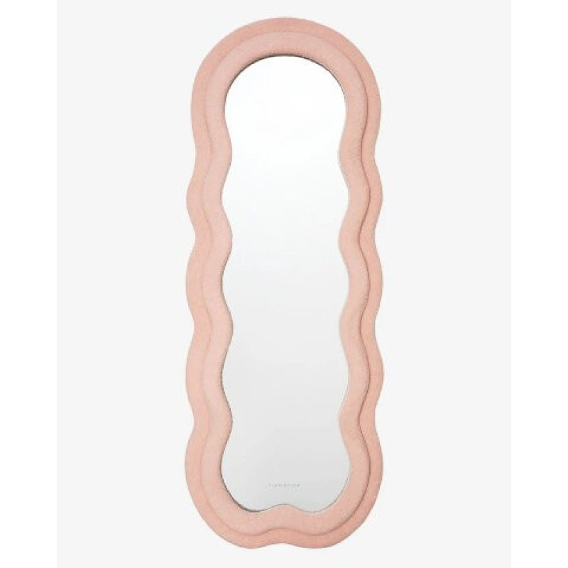 Miroir CHARLOTTE - Wavy Fleece Frame Mirror Pink - Flamingueo