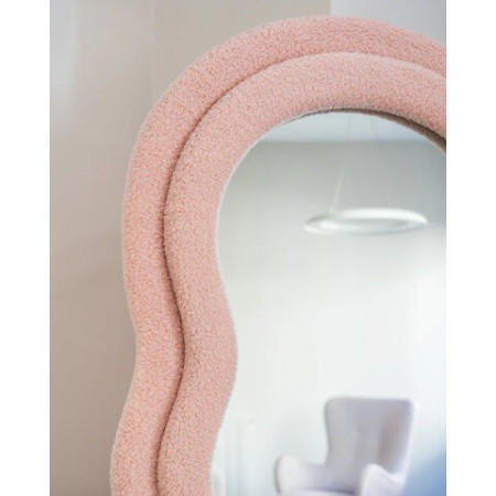 Miroir CHARLOTTE - Wavy Fleece Frame Mirror Pink - Flamingueo