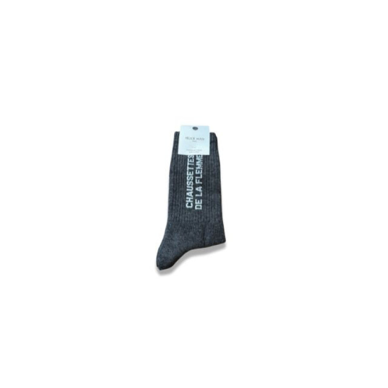 Chaussettes de la flemme anthracite chiné 36/40 - Félicie Aussi