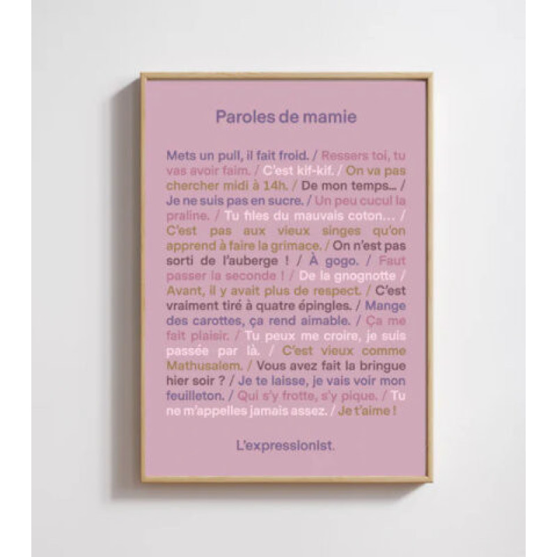 Poster - Paroles de Mamie - L'Avant Gardiste