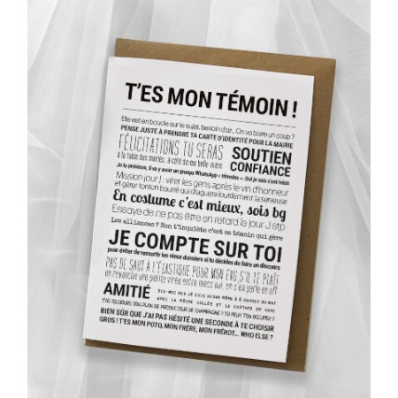 Carte Mariage - T’es Mon Témoin ! - Tout est dit