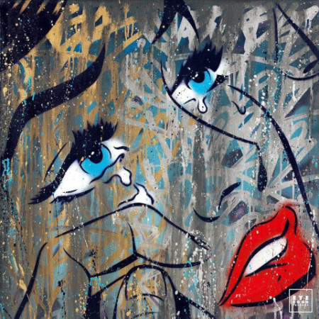 Tableau - Crying n°1, Mr Oreke, 100x100 Cm - Eyefood Factory