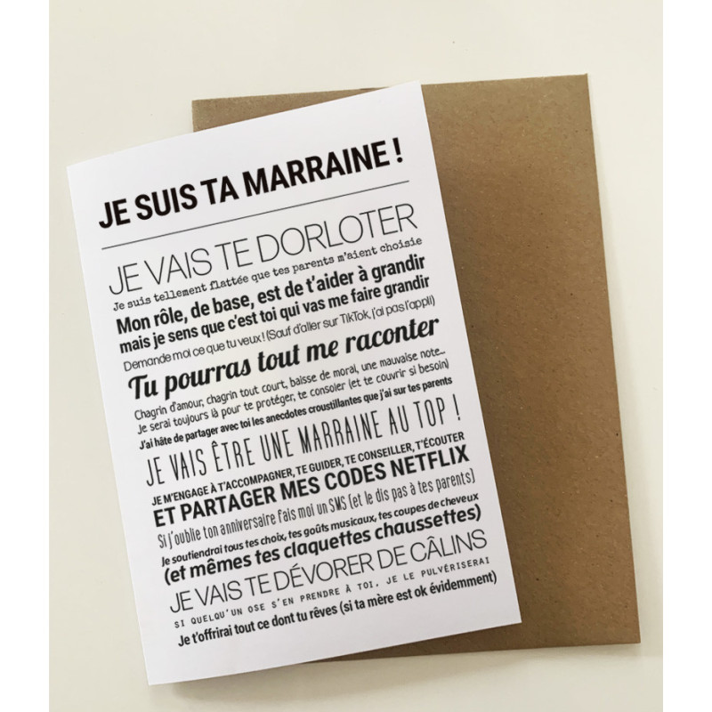 Carte Famille - Je suis ta marraine  - Tout est dit