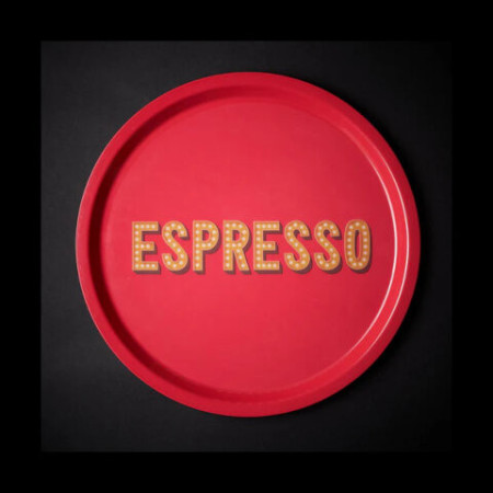 Plateau Rond Mélamine Espresso Large , BLOGO