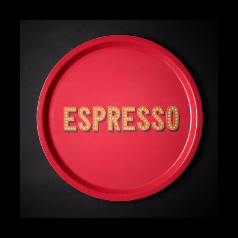 Plateau Rond Mélamine Espresso Large , BLOGO