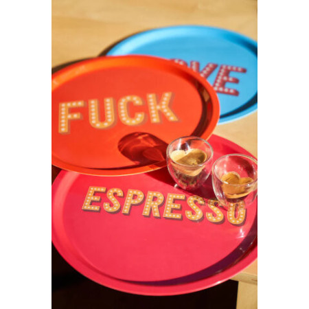 Plateau Rond Mélamine Espresso Large , BLOGO