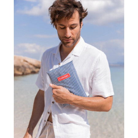 Serviette microfibre bleue PIPA - Flamingueo | L’Ornithorynque Marseille