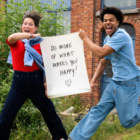 Torchon do more of whatmakes you happy set de 2 - Helen B