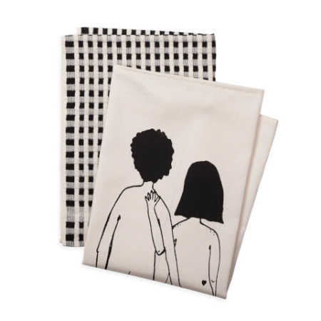 Torchon naked couple back set de 2 - Helen B