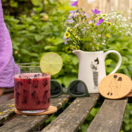 Dessous de verres en liège naked couple back set de 6 - Helen B