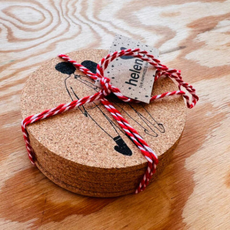 Dessous de verres en liège naked couple back set de 6 - Helen B