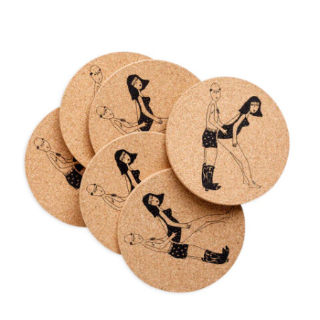 Dessous de verres en liège K set de 6 - Helen B