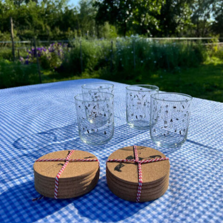 Dessous de verres en liège K set de 6 - Helen B