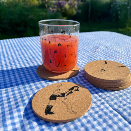 Dessous de verres en liège K set de 6 - Helen B