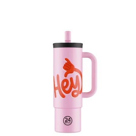 Mug paille Straw Cup 800 Hey! Pink - 24 BOTTLES