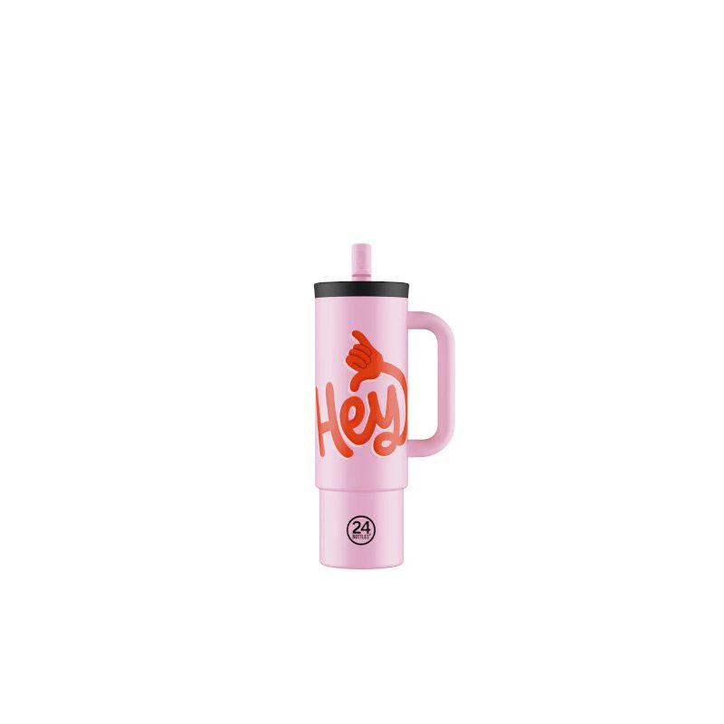 Mug paille Straw Cup 800 Hey! Pink - 24 BOTTLES