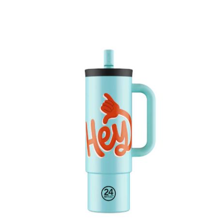 Mug paille Straw Cup 800 Hey! Blue - 24 BOTTLES