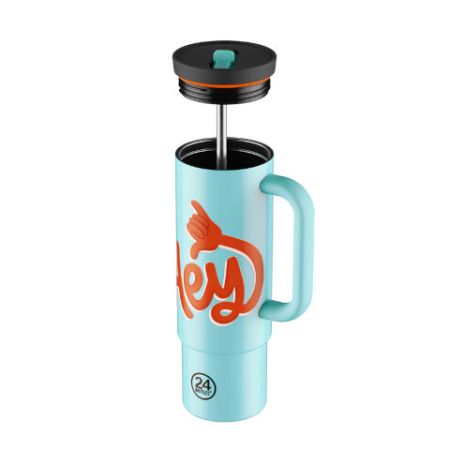 Mug paille Straw Cup 800 Hey! Blue - 24 BOTTLES