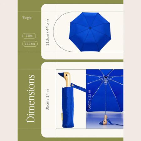 Parapluie compact bleu royal - Original Duckhead