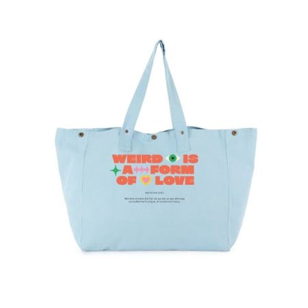 Sac cabas à pressions Weird is a form of love - L'Ornithorynque