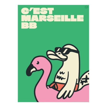 50 x 70 cm Affiche C’est Marseille bébé - L’Ornithorynque