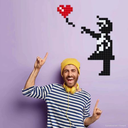 Big Girl with Balloon - Art Kit by Pixel Corner