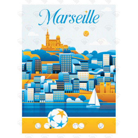 Affiche Maison Landolfi - Marseille - Foot par Joseph K. Roman 30x40 cm