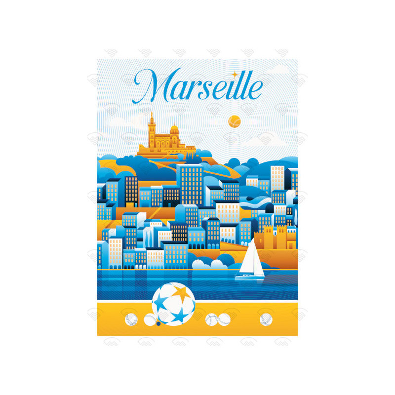 Affiche Maison Landolfi - Marseille - Foot par Joseph K. Roman 30x40 cm