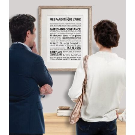 Affiche - Mes Parents (Darons) Que J'aime - Affiche Encadrée - Tout est dit
