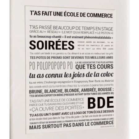 Affiche - T'as Fait Une École De Commerce - Affiche Encadrée - Tout est dit