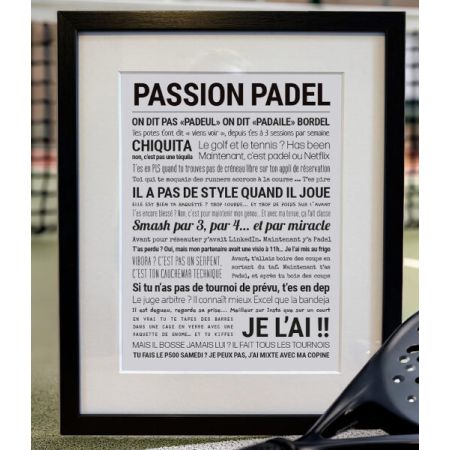 Affiche - Passion Padel - Affiche encadrée – Tout est dit