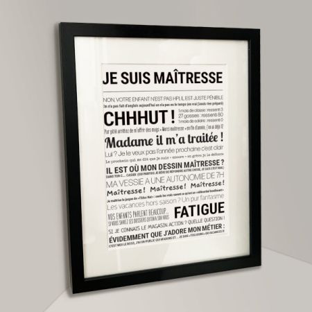 Affiche - Je Suis Maîtresse - Affiche Encadrée - Tout est dit