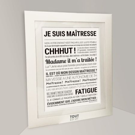 Affiche - Je Suis Maîtresse - Affiche Encadrée - Tout est dit