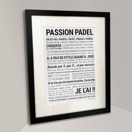 Affiche - Passion Padel - Affiche encadrée – Tout est dit