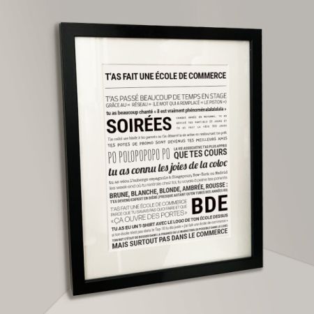Affiche - T'as Fait Une École De Commerce - Affiche Encadrée - Tout est dit