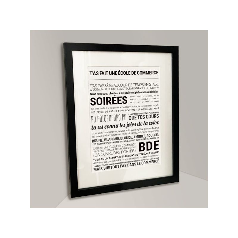 Affiche - T'as Fait Une École De Commerce - Affiche Encadrée - Tout est dit