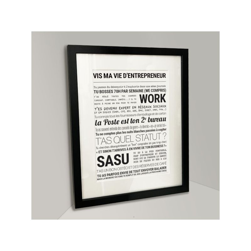 Affiche - Vis Ma Vie D'entrepreneur - Affiche Encadrée - Tout est dit