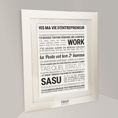 Affiche - Vis Ma Vie D'entrepreneur - Affiche Encadrée - Tout est dit