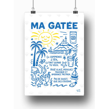 Affiche Maison Landolfi - Marseille - Oui ma gâtée par My City Memory 30x40 cm