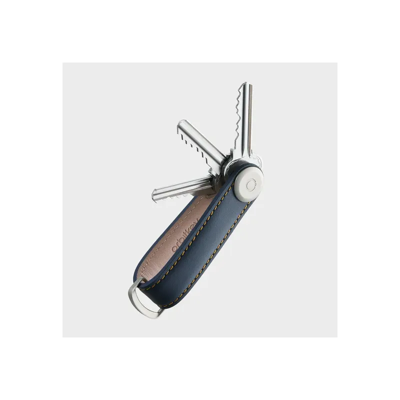 Key Organiser Leather - Navy with Tan Stitching - Orbitkey