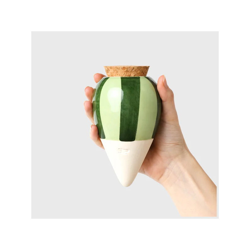 Diffuseur d’eau Olla Hydratante Vert Rayures Vertes - Pepin
