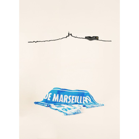 Skyline - Marseille OM - Black Large Size (1,25m)- The Line
