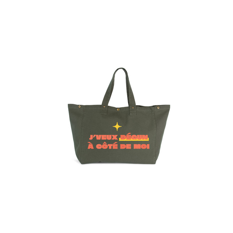 Sac cabas à pressions J'Veux Dégun à coté de moi - L'Ornithorynque