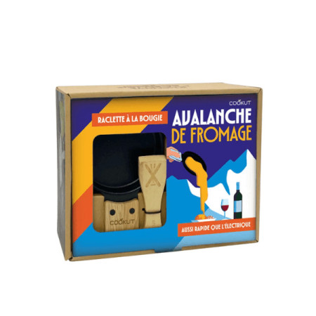 Coffret Raclette à la bougie "Avalanche de fromage" - ORIGAMI - NOIR - Cookut